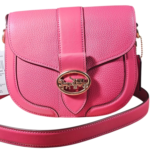 Coach Leather Purse George Saddle Bag Pretty in Pink Coach C3241 ~ NWT - Picture 16 of 16